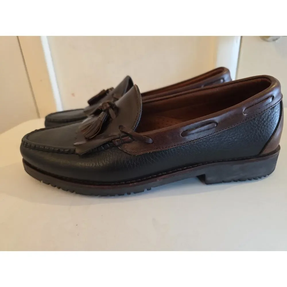 Allen Edmonds Nashua 42250 Men's Black Brown Leather Tassel Loafer Shoes Sz 10D